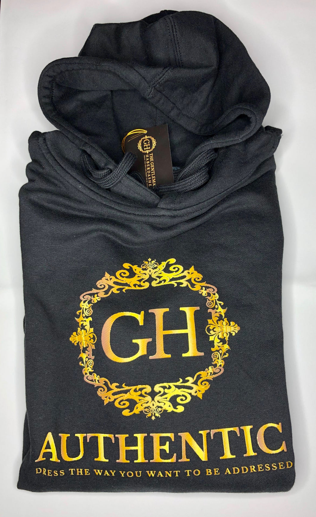 GH Authentic Ladies Black & Gold Fleece Hoodie Seperate