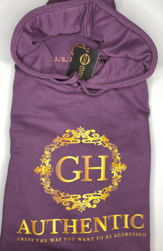GH Authentic Ladies Purple & Gold Fleece Hoodie Seperate