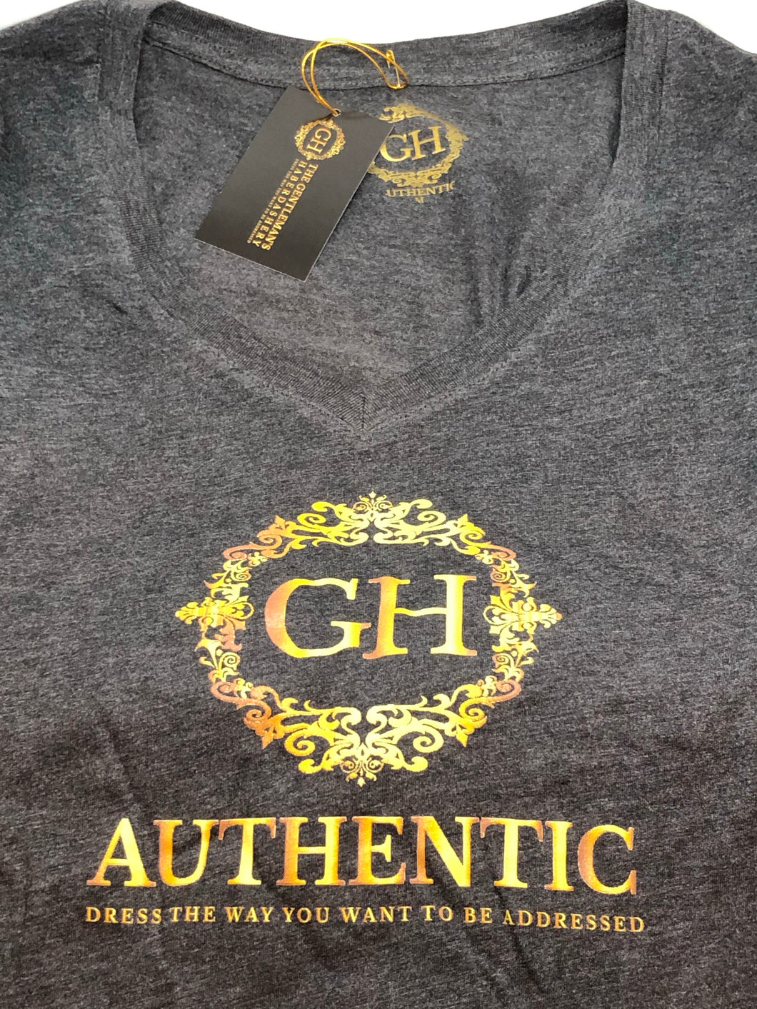 GH Authentic Women's Charcole Grey  V-Neck T-Shirt