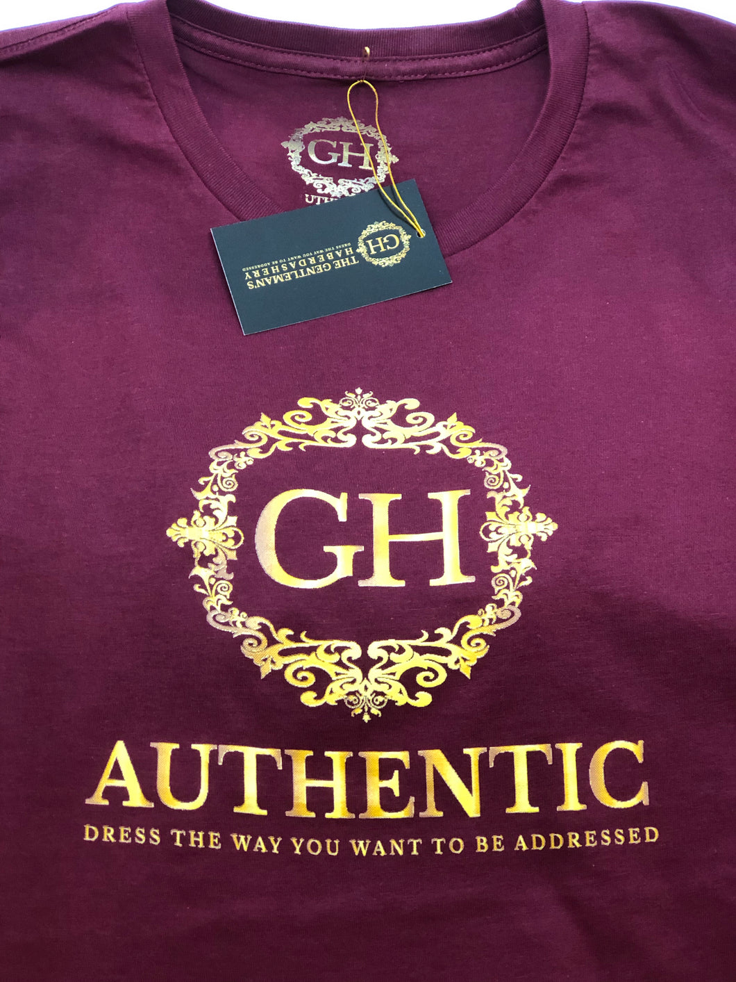 GH Authentic Unisex BurgundyCrew-Neck Shirt