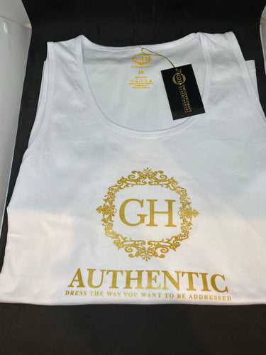 GH Authentic White Mens Muscle Shirt